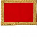 Aasan | Pooja Mat Aasan | Red Velvet Aasan Decorative Cloth for Multipurpose Pooja Decorations  7" x 10"
