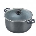 Prestige Omega Deluxe Granite Stock Pot 8.5Ltr with Lid, 28cm Black