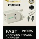 GOLDFINCH FAST CHARGING TRAVEL CHARGER  PD 25W (GF 3096)