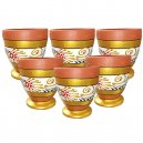 Clay Glass Painted 6pcs