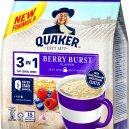Quaker 3 In 1 Instant Oat Cereal Drink, Berry Burst 15 Sachets * 30g