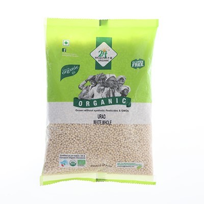 24 Mantra Organic Urad White Whole 500gm