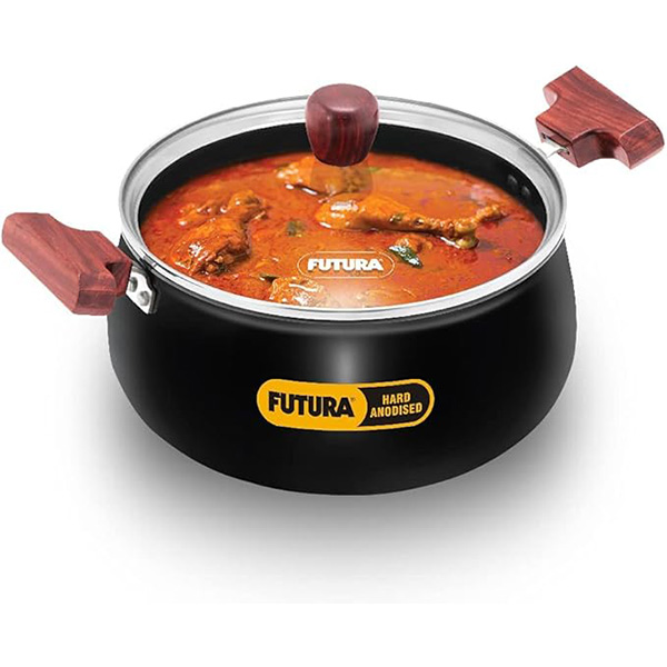 Futura Hard Anodised Cook n Serve Handi 4L with Glass Lid | ACH40G