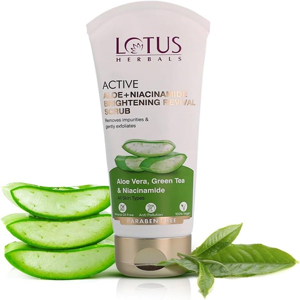Lotus Herbals Active Aloe + Niacinamide Brightening Revival Scrub 100g