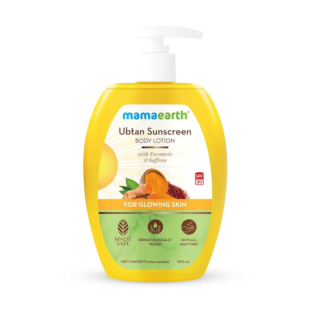 Mamaearth Ubtan Sunscreen Body Lotion with Turmeric & Saffron 300ml