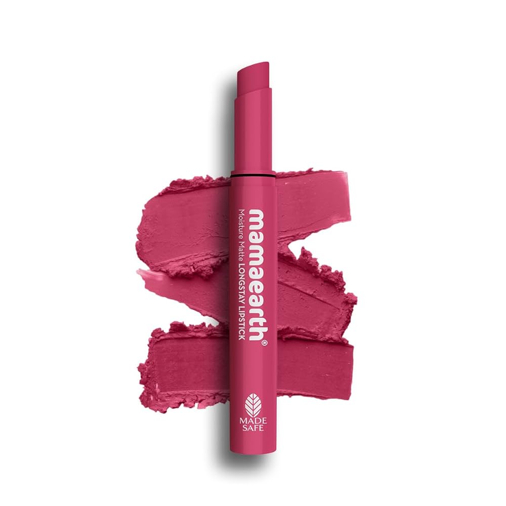 Mamaearth Moisture Matte Longstay Lipstick with Avocado Oil & Vitamin E 2g ( 03 Candyfloss Pink)