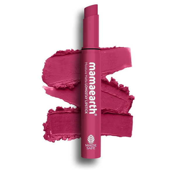 Mamaearth Moisture Matte Longstay Lipstick with Avocado Oil & Vitamin E 2g (10 Pink Lemonade)