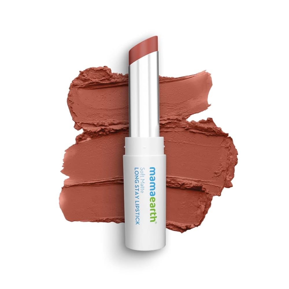 Mamaearth Soft Matte Long Stay Lipstic with Jojoba Oil & Vitamin E  3.5g (09 Honey Blush)