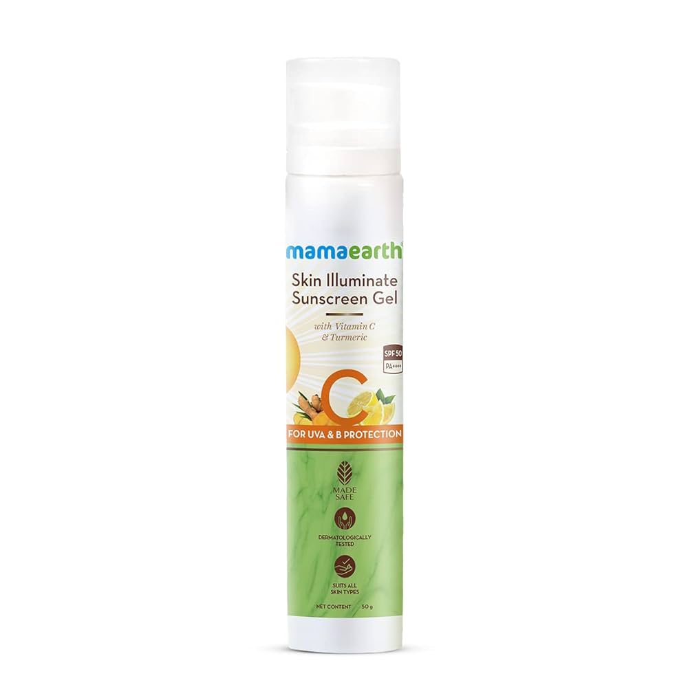 Mamaearth Skin Illuminate Sunscreen Gel with Vitamin C & Turmeric 50gm SPF50 PA+++