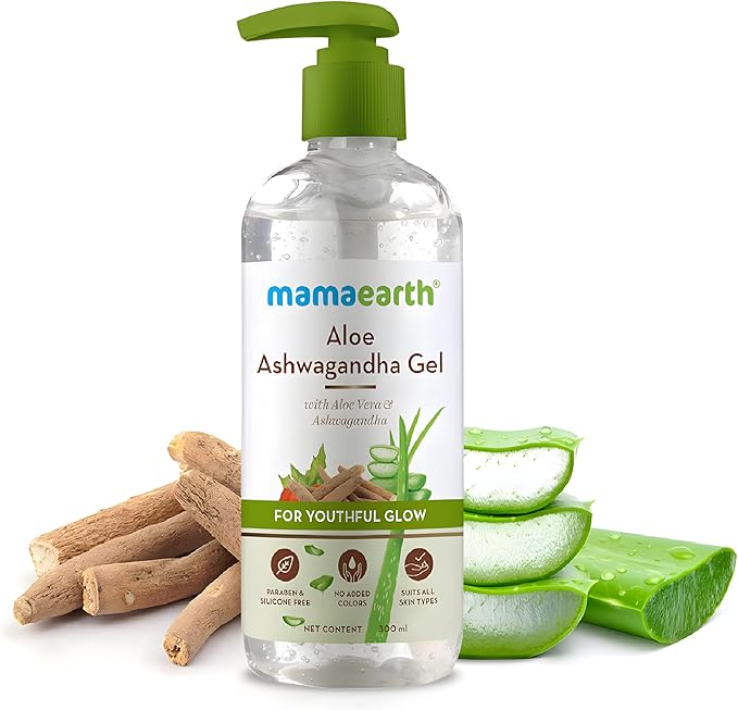 Mamaearth Aloe Ashwagandha Gel  for Youthful Glow 300ml