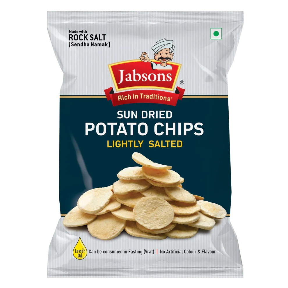 JABSONS SUN DRIED POTATO CHIPS LIGHTLY SALTED 110 GM