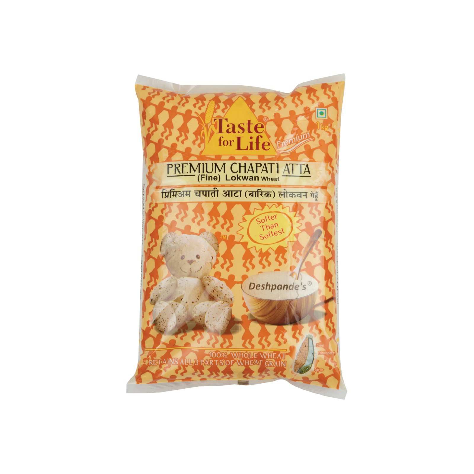 TASTE FOR LIFE  PREMIUM CHAPATI ATTA (FINE) LOKWAN WHEAT 1 KG
